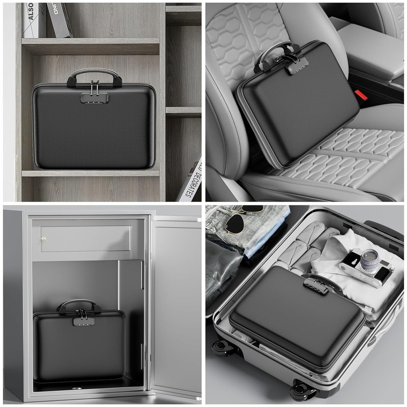 Fireproof Document Box Organizer with Lock and Hard Shell Case Fireproof gallery