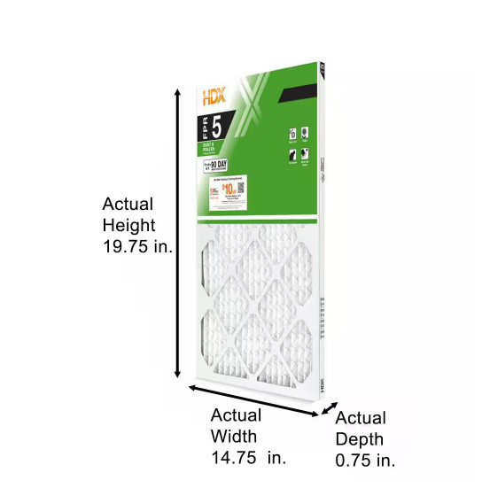 15 x 20 x 1 Standard Pleated Air Filter FPR 5, 3-Pack, Air Filters Replacement gallery