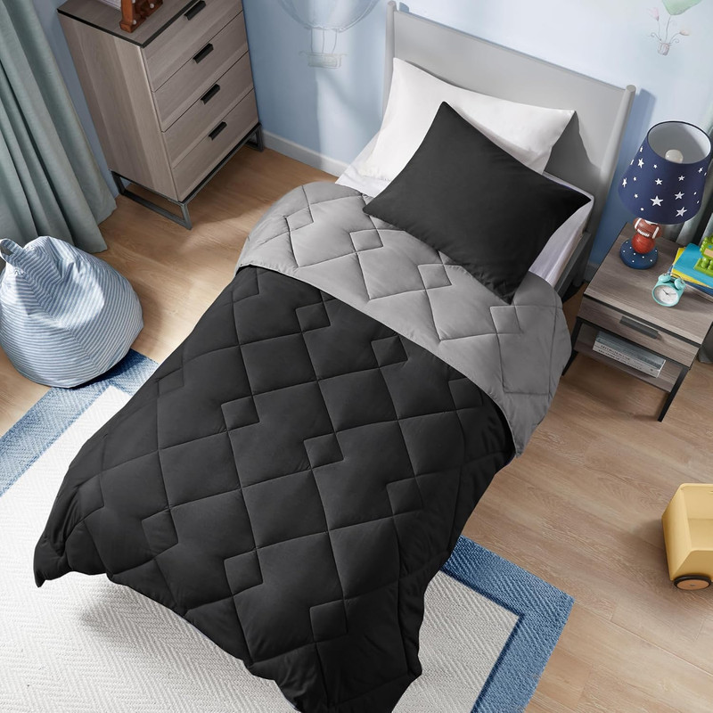 Vixie Reversible Comforter Set - Trendy Casual Geometric Quilted Cover, All Seas gallery