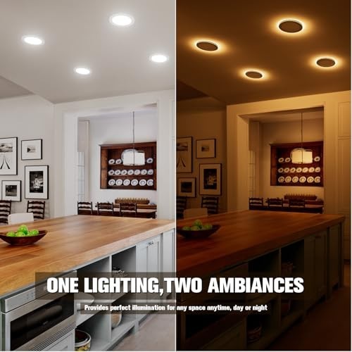 6 Pack 6" Dimmable Canless LED Recessed Lights, 5CCT Night Light, 1080LM, ETL Ce gallery