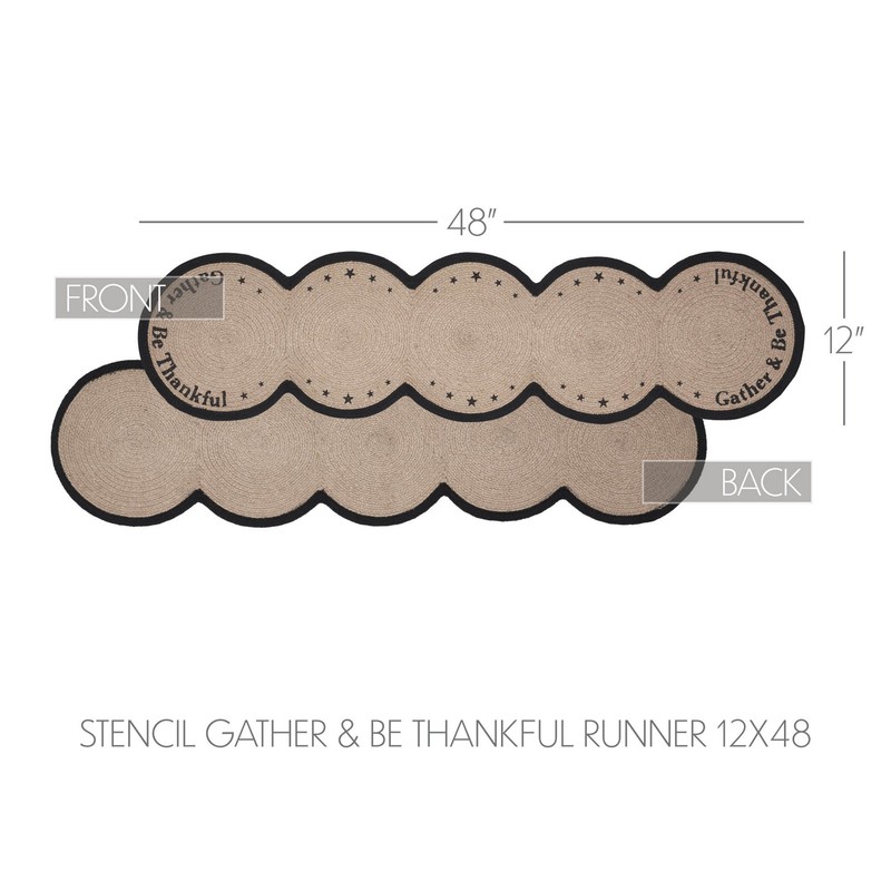 VHC Brands Table Runner, Stenciled Gather & Be Thankful 12x48 Inch gallery