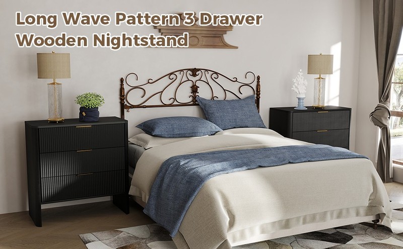 Modern Wavy Pattern Drawer Cabinet For Bedroom Hallway gallery