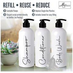 Refillable Pump Bottles for Shampoo Conditioner Body Wash
