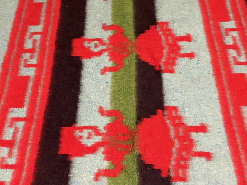 Profitex Alpaca Wool Blend Blanket Throw 62x83 Peru Dancer Motif Reversible rare gallery