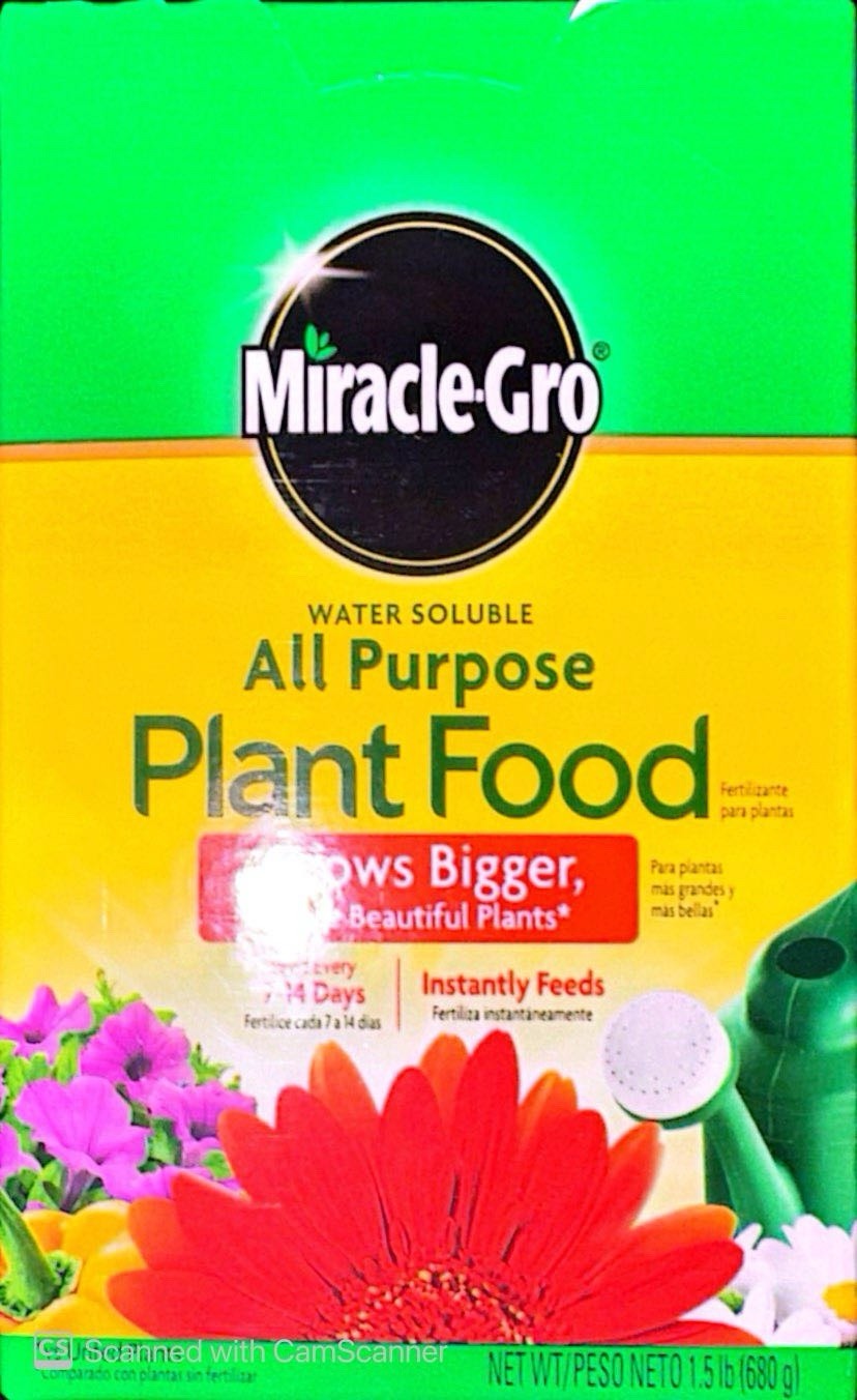 Miracle-Gro Water Soluble All Purpose Plant Food Fertilizer 1.5 lb gallery