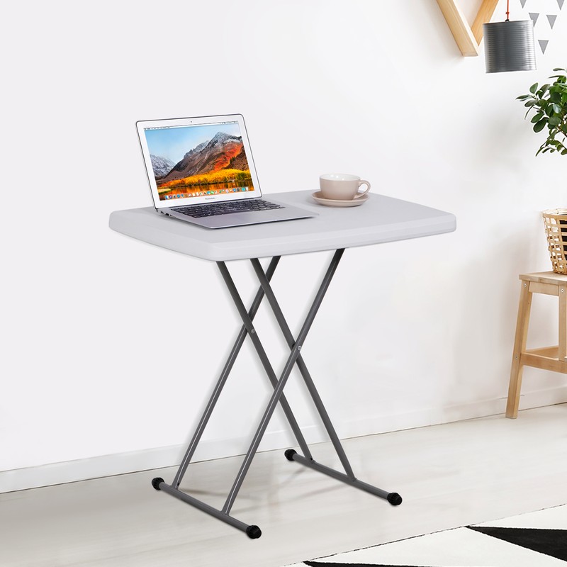 30'' Plastic Folding Tables Rectangular Utility Table Adjustable Height White gallery