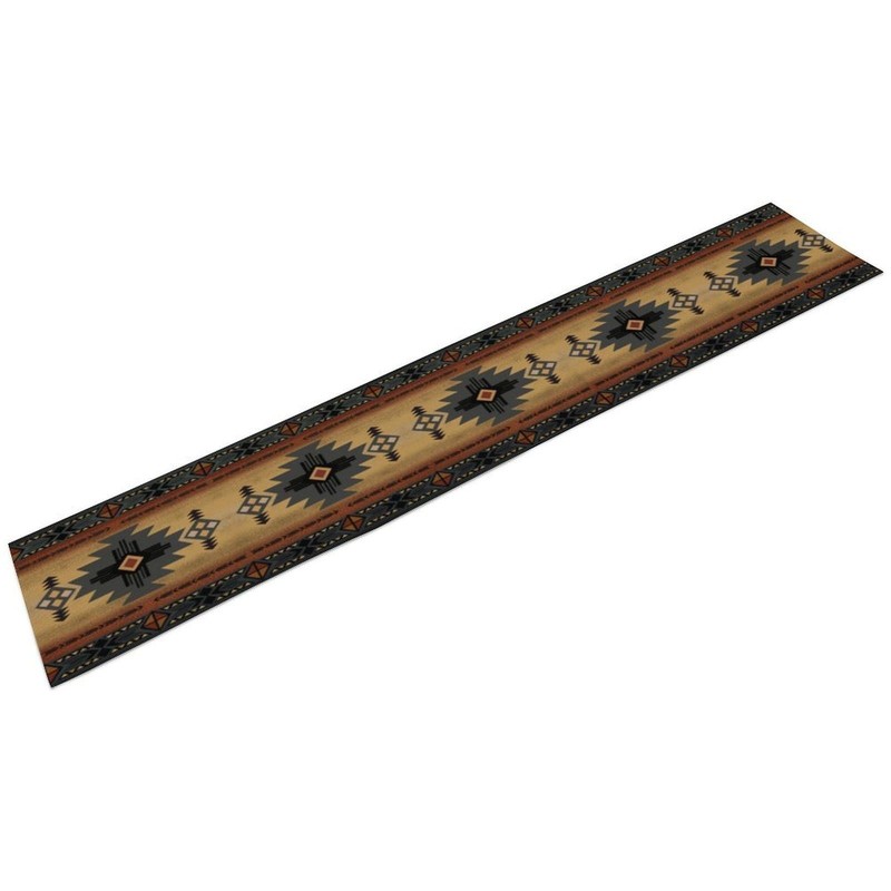 Aztec Southwest Table Runner, Brown Abstract Geometric Tribal Ethnic Native V... gallery