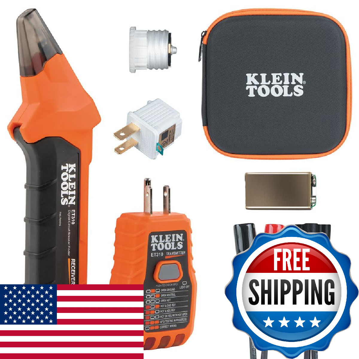 Klein Tools ET310KIT AC Circuit Breaker Finder Kit, GFCI Tester, W/ Case gallery