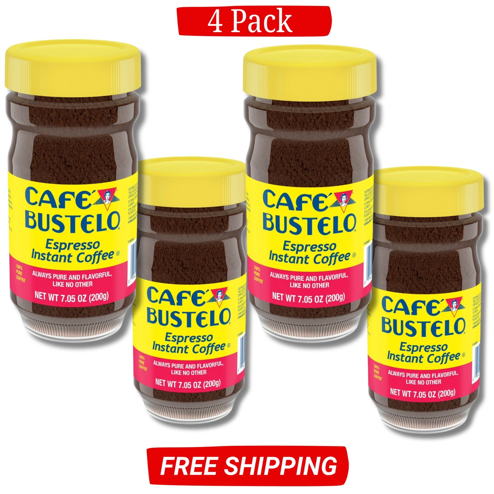 Cafe Bustelo, Espresso Style, Dark Roast Instant Coffee 7.05 oz Jar (PACK OF 04) gallery