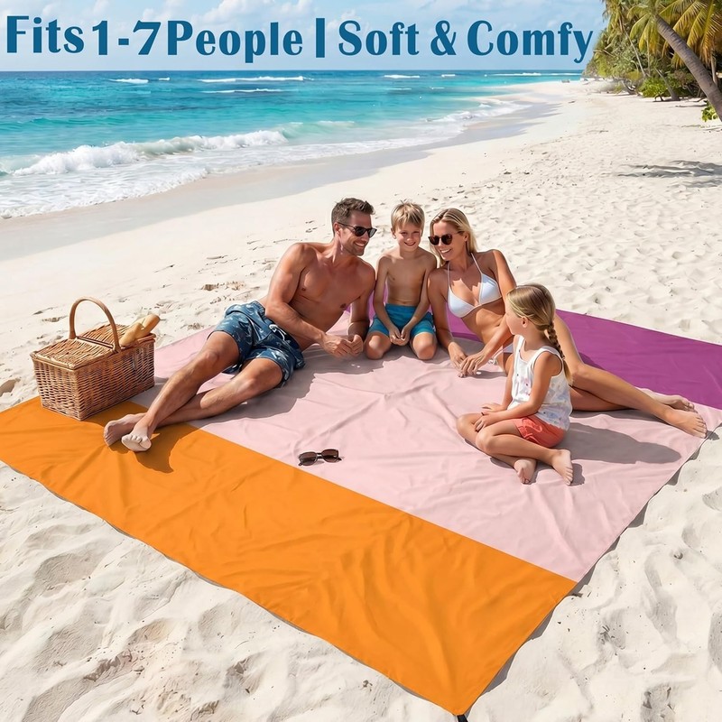 Beach Blanket Oversized Extra Large 78"X81"/10'X9',Waterproof Sandproof Beach... gallery