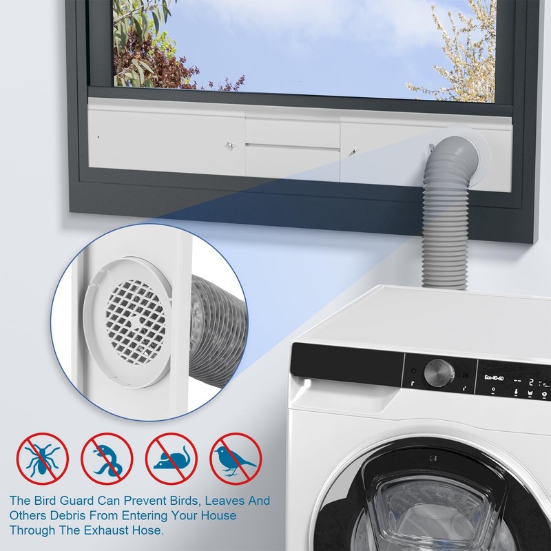 Dryer Vent Window Kit, Window Duct Kit with Hose Adjustable Dryer Vent Seal P gallery
