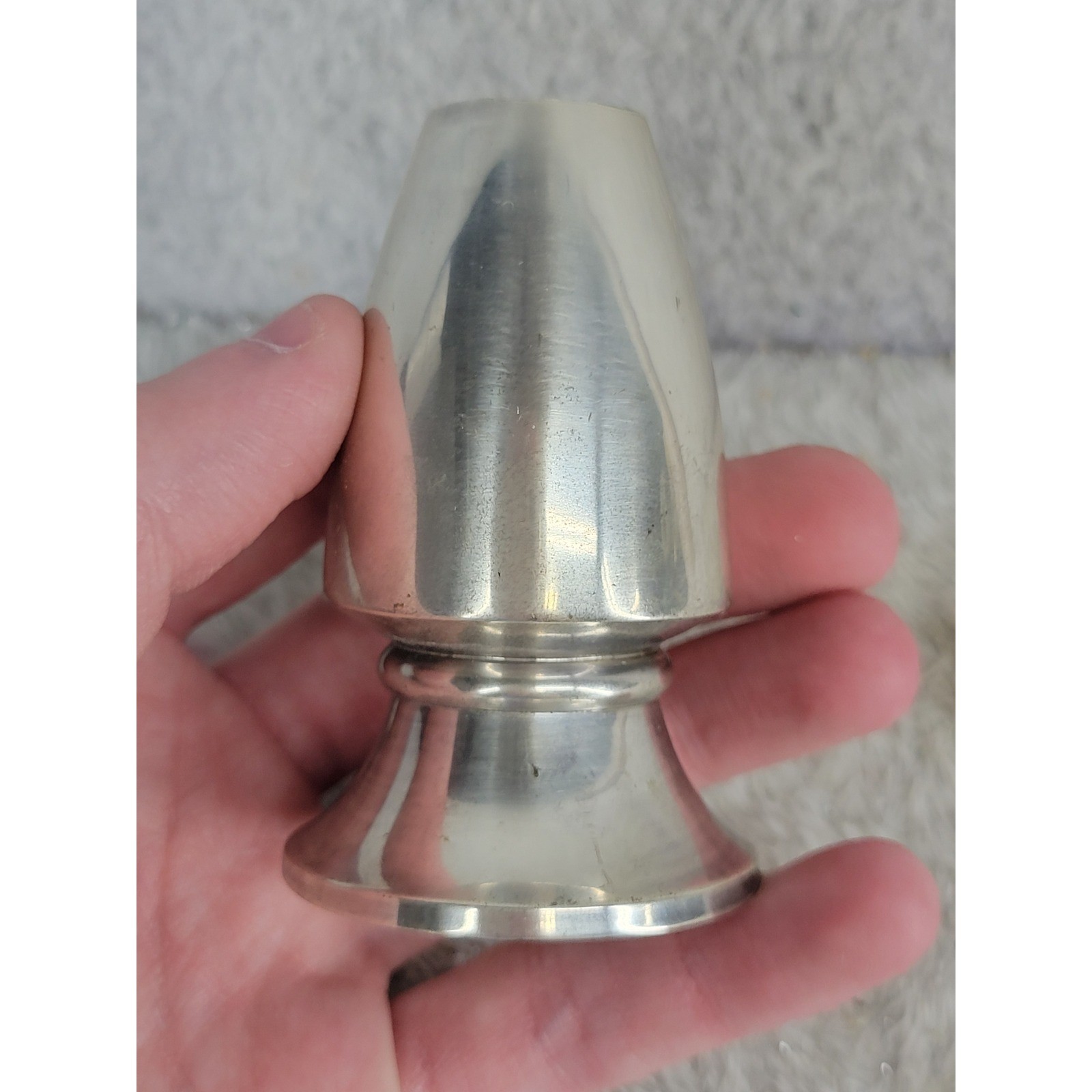 Restoration Hardware Metal Bud Vase Small Made in India Silver Tone 3" gallery