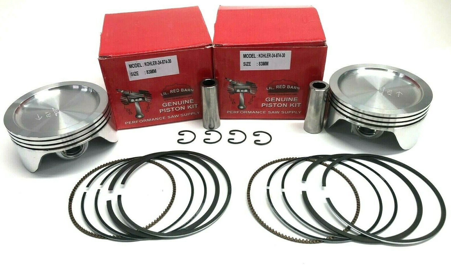 2 NEW STANDARD PISTONS & RINGS FITS KOHLER CH25 CH26 CH27 CV25 CV27 CH740, CV730 gallery