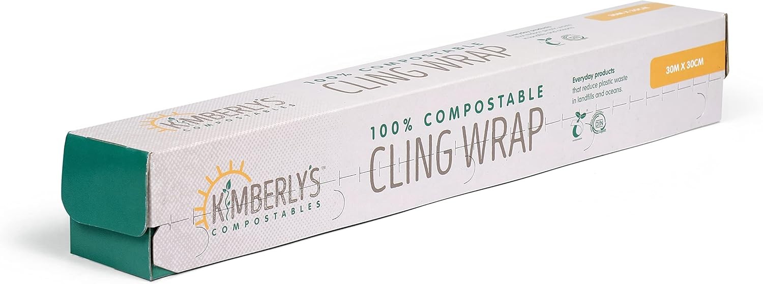 KC’s Compostable Cling Wrap – 99 ft × 12 in Roll, Extra-Thick 10 μm Plant-Based gallery