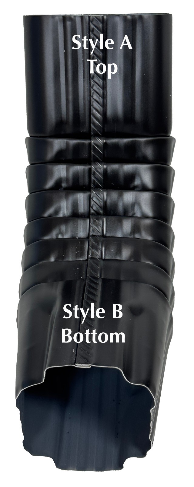 Transition A to B | 75 degree Aluminum Gutter Elbow | Made in USA gallery