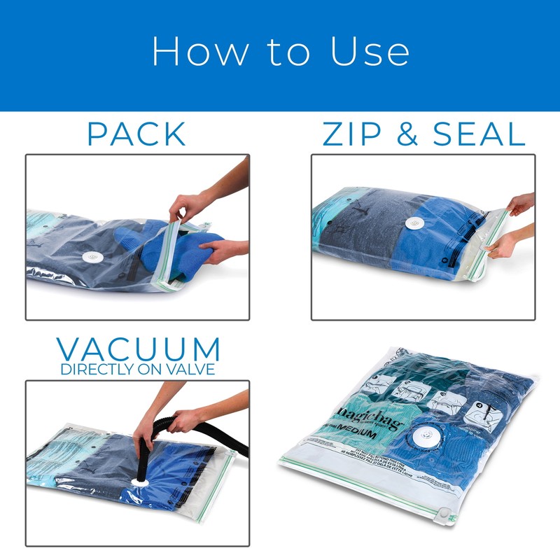 Original Flat Instant Space Saver Storage - Double Zipper - 4-Pack Combo gallery