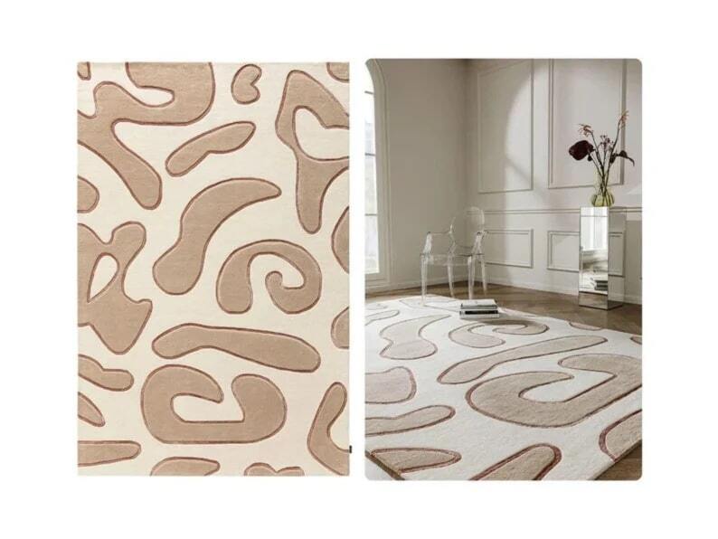 New Modern Hand Tufted Loop Cut Pile High Quality Area Rug New Zealand Wool hall gallery
