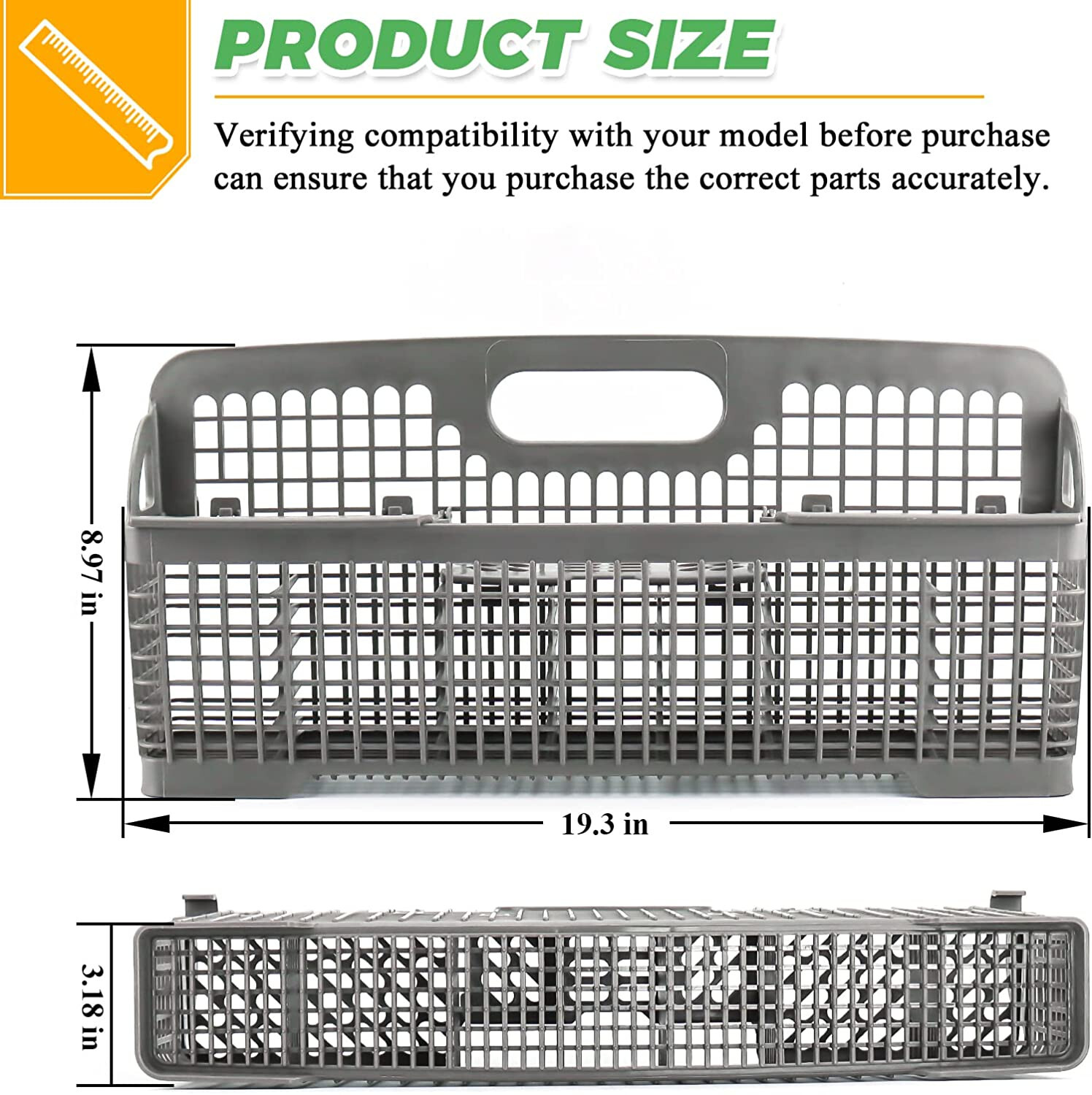 Whirlpool WP8531233 KitchenAid Dishwasher Silverware Basket Replaces 8562043 gallery