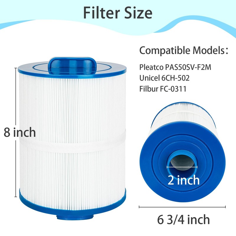 6-PACK Hot Tub Filter Replacement PAS50SV-F2M 50 Sq.Ft for Artesian Spa gallery