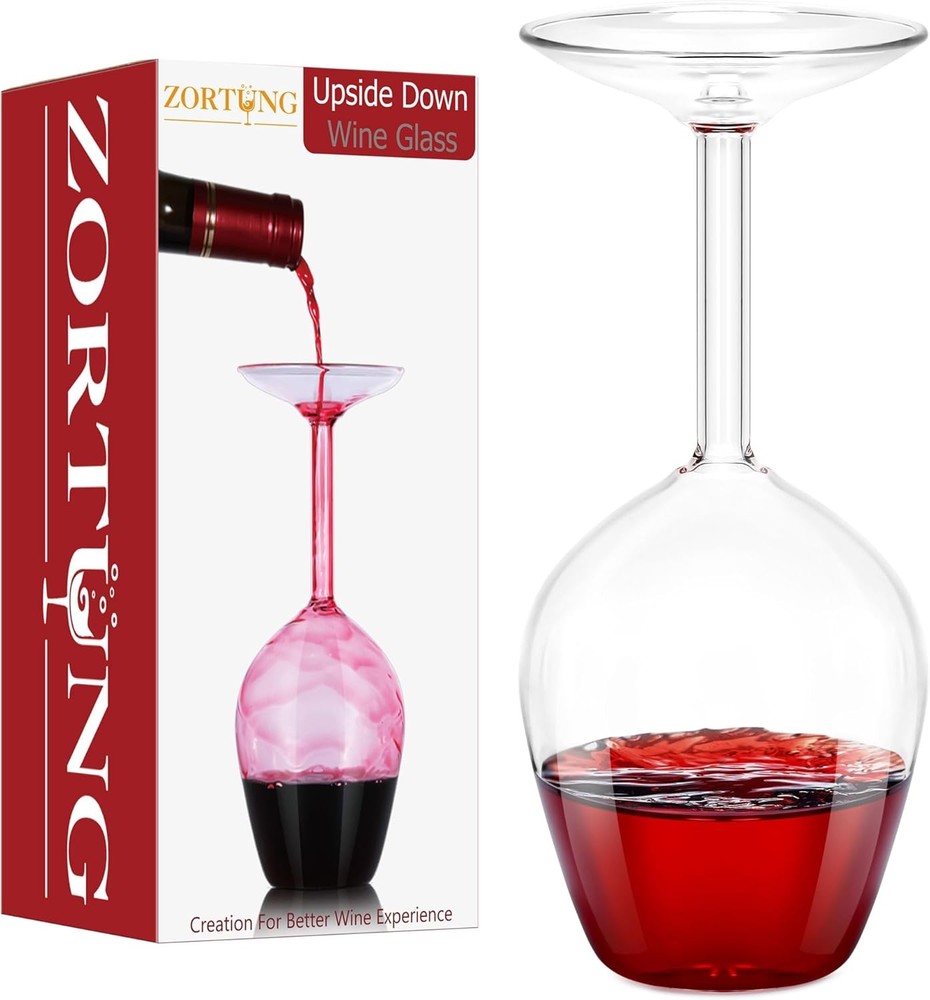 Red and White Long Stem Wine Glasses Fun and Cool Wine Gift for Women
