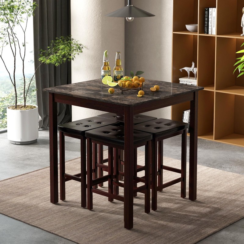 Dining Table Set for 4, Kitchen Table Chairs Set of 4, Counter Height Dining ... gallery