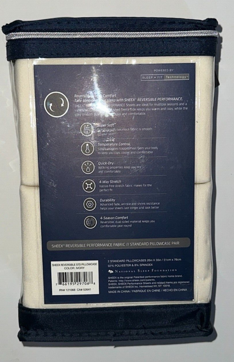 SHEEX Fleece Pillowcases Ivory Performance Silky Soft Fabric 2 Sided Reversible gallery