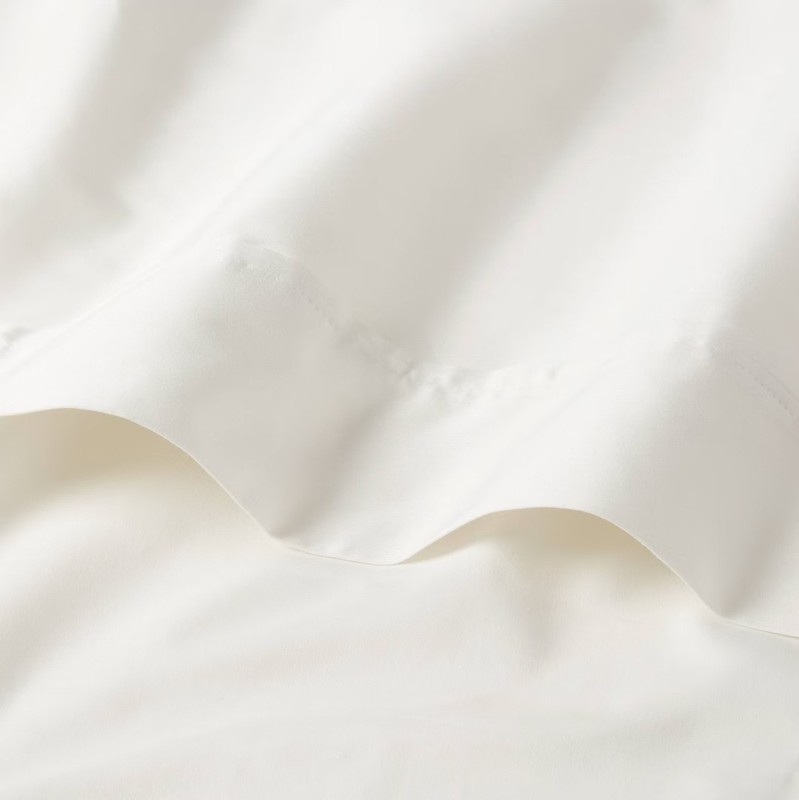 Threshold KING Performance Flat Sheet Cotton Sateen Cream 400 Thread Count NEW gallery