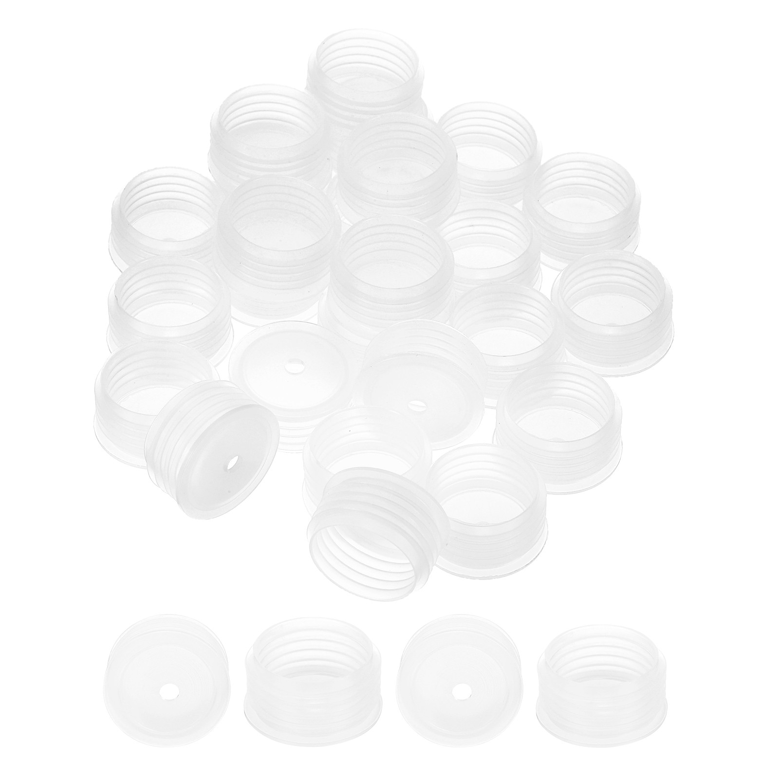25Pcs Bottle Adapter 0.98" Press-in Plug Transparent gallery