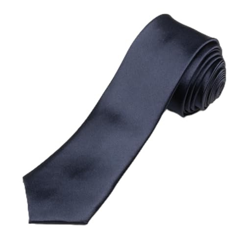 Men's Skinny Ties 2 Inch (5CM) Solid Pure Color Plain Slim Necktie Dark Navy gallery