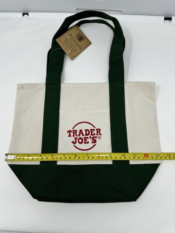TRADER JOE'S NAVY BLUE MINI CANVAS TOTE BAG NWT FREE GIFT 🎁 FAST SHIPPING gallery
