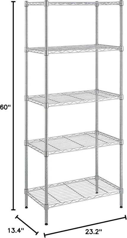 5-Shelf Adjustable Storage Shelving Unit for Garage, Steel Wire Rack, 200 Pound gallery