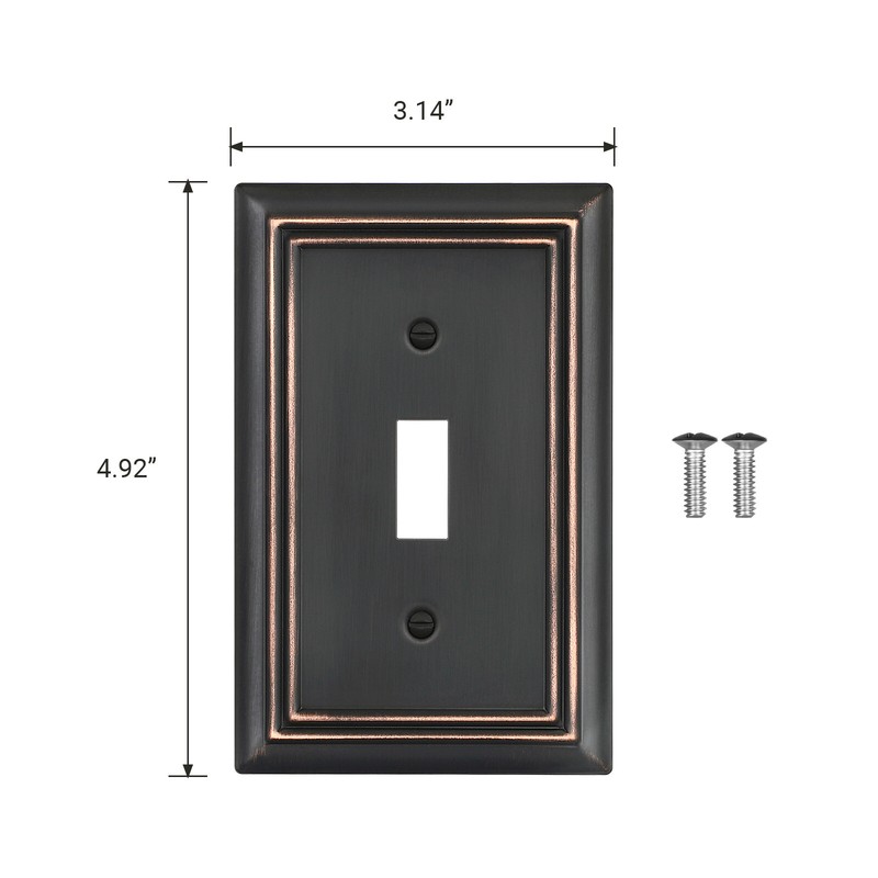 DEWENWILS Toggle Wallplates, 4-Pack Aged Bronze Light Switch Covers, Heavy Duty gallery