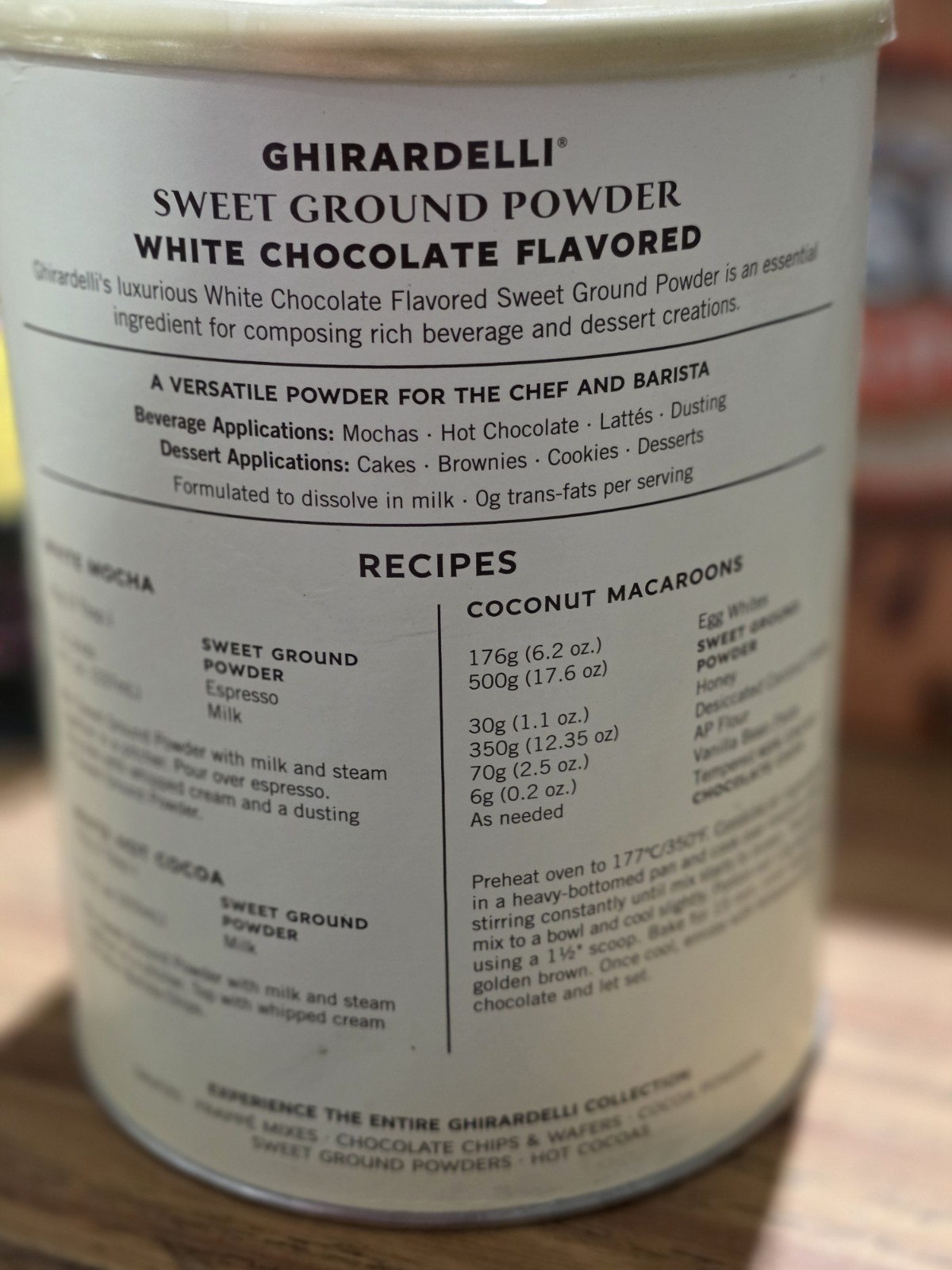 Ghirardelli White Chocolate Flavored Sweet Ground Powder | 3 lbs, EXP: 07/31/26 gallery