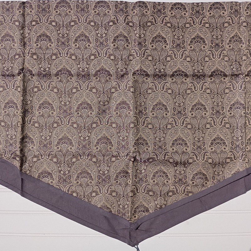 PAIR Croscill Malabar Amethyst Ascot Valances Purple Gray Paisley NEW Tassels gallery