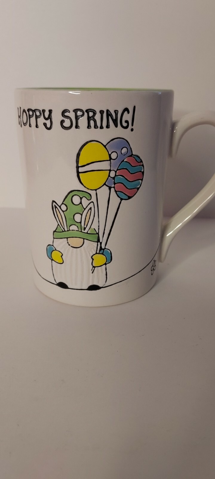 NEW Tag 5" Large Hoppy Spring Gnome Bunny Egg Ballloons Spring Easter Mug gallery