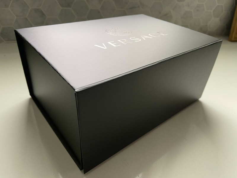 Versace 8”x11”x5” Empty Black GIFT BOX Logo for Bag/Shoe Sturdy Magnetic Close gallery