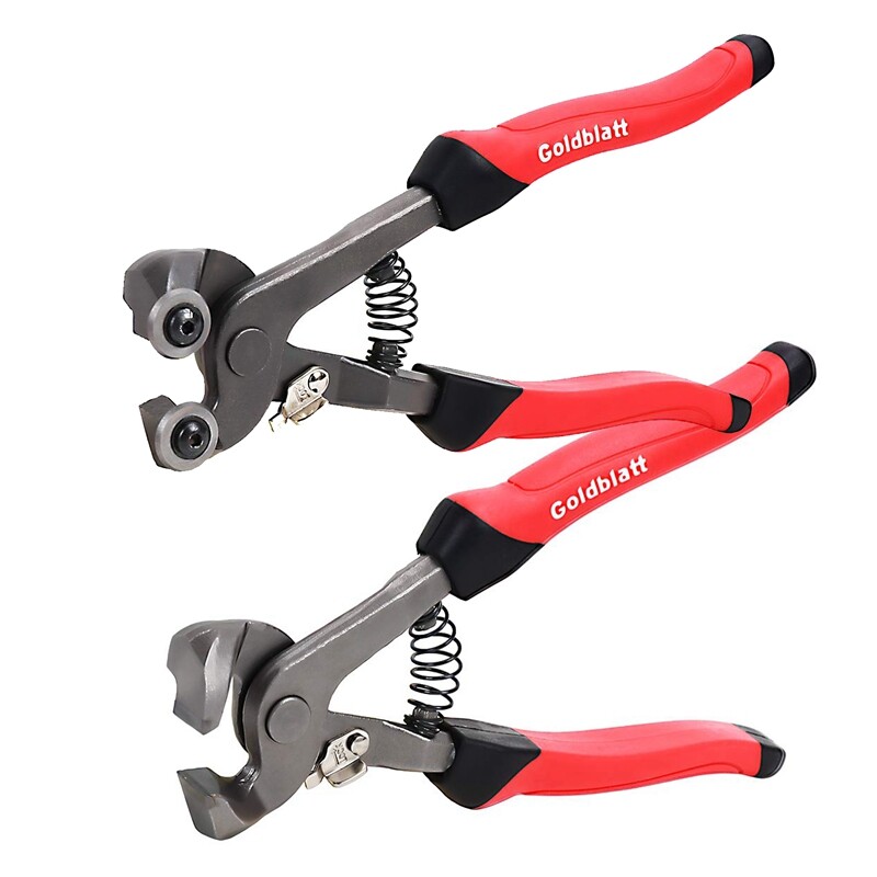 Goldblatt 2 Piece Glass Tile Nippers Set Heavy Duty Wheeled Glass Mosaic Nipper gallery