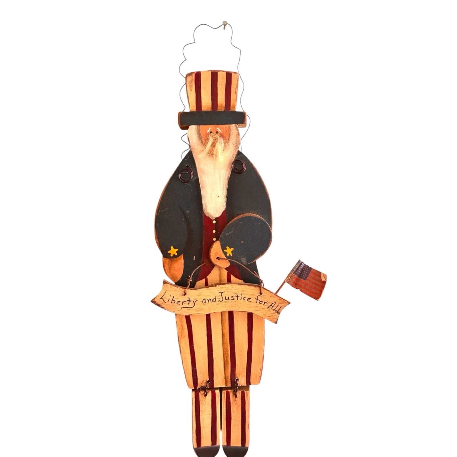 Rustic Wooden Uncle Sam Door Hanger Sign Patriotic July 4th Americana gallery