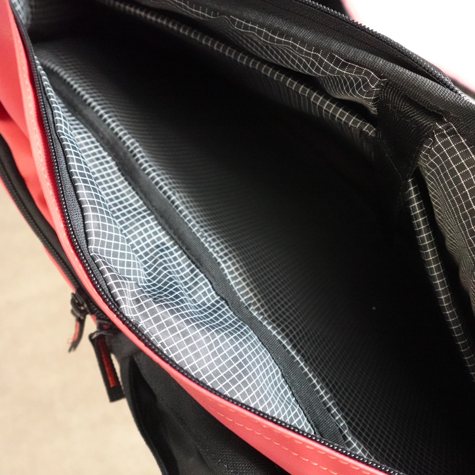 Shrine Backpack Black Red Solid Sneaker Compartment Travel 5