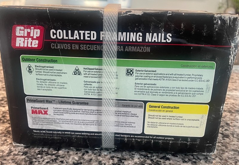 Grip Rite Collated Framing Nails | Wire Weld Clipped Head | 2-3/8"x .113" | 2500 gallery