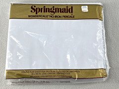 Springmaid Full Double Flat Sheet White Percale Polyester Cotton 81″ x 96″ USA