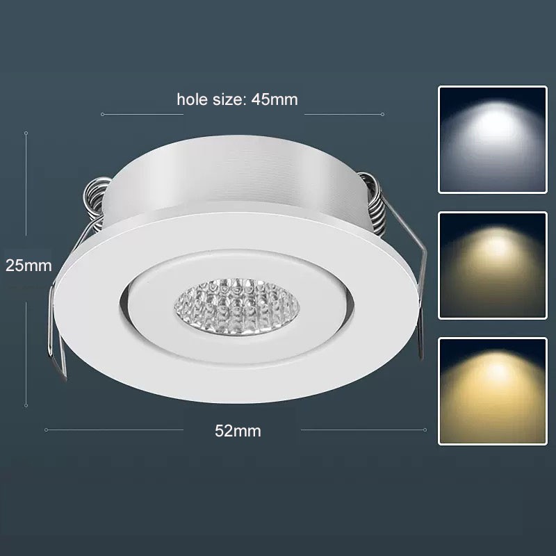 10pcs Mini 3W LED Recessed Ceiling Downlight Spot Light Lamp Cabinet 110V-240V gallery