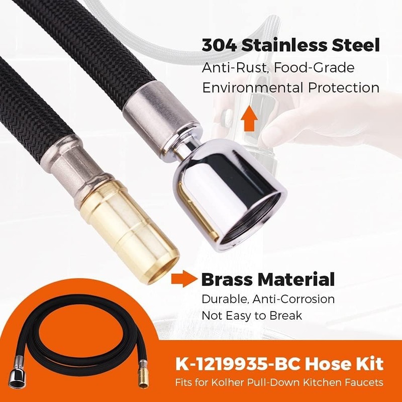 High-Quality 67-Inch Hose for Pull-Down Kitchen Faucets, Brass & Stainless Steel gallery