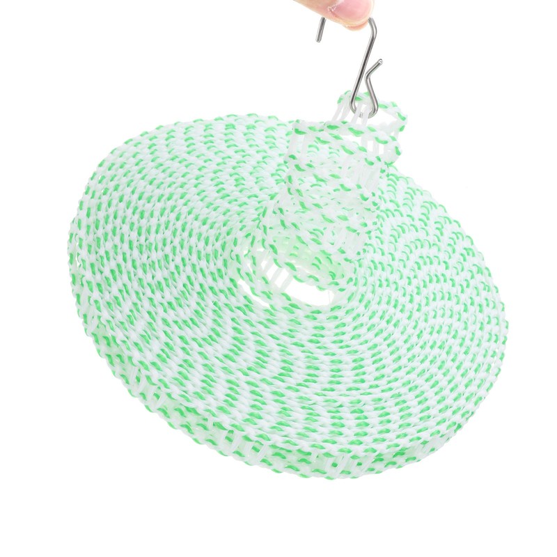 Windproof Clothesline, 5M 16.4ft Plastic Non-Slip Clothes Drying Rope, Green gallery