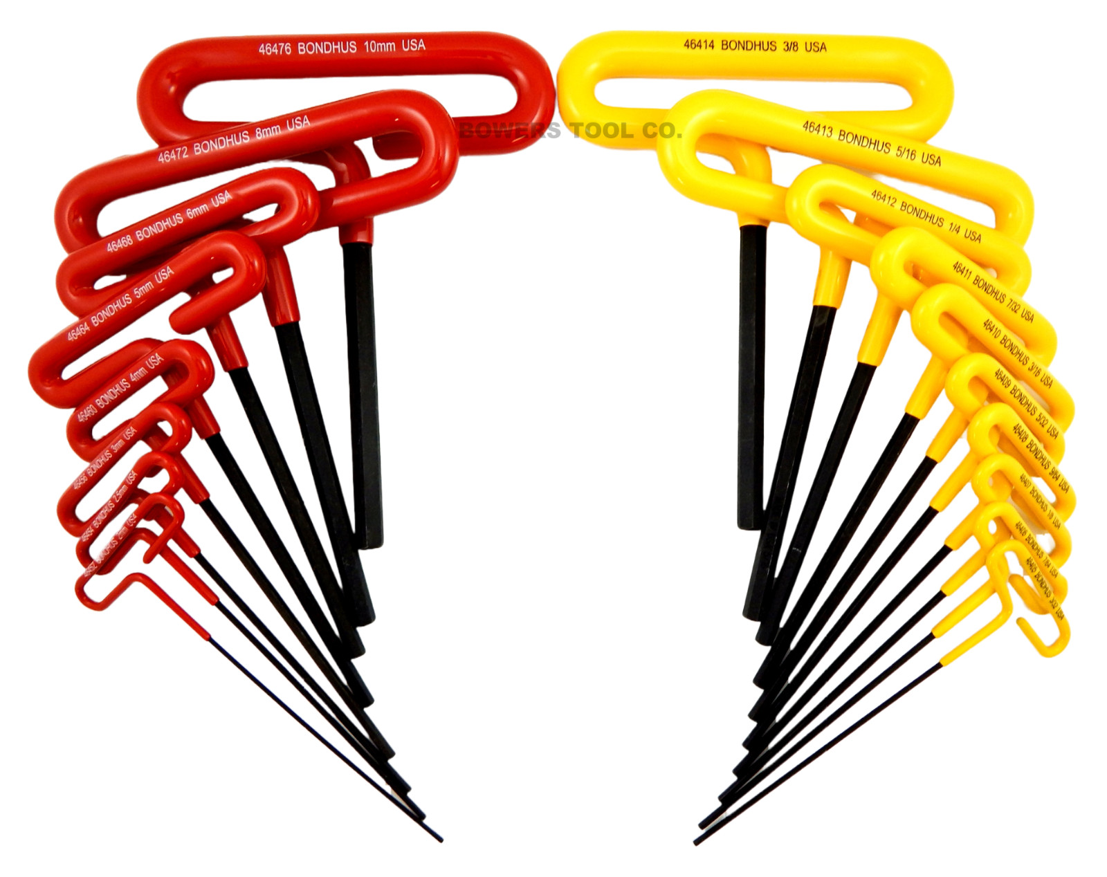 Bondhus Loop T Handle Hex Wrench Set Metric SAE Standard 3/32-3/8in 2-10mm USA gallery