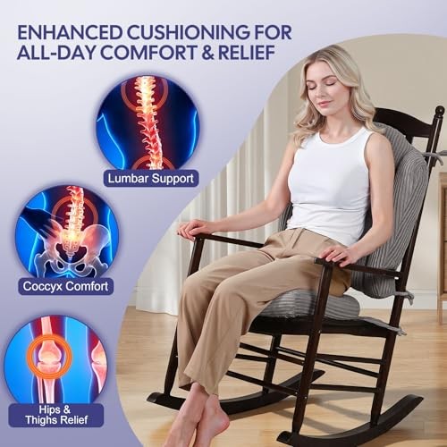 Wingback Rocking Chair Cushions 22.2 x 26.7 x 3 in & 17 x 17 x 4 in 1 Black gallery