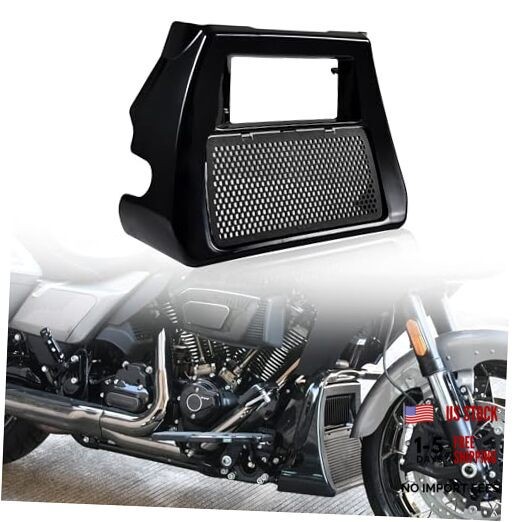 Black Front Chin Spoiler Radiator Cover for Harley CVO Road Street Glide 2023 gallery