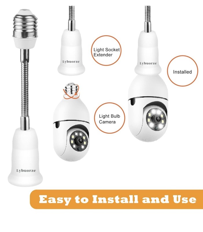 Light Bulb Socket Extender Adapter Flexible Extension Adjustable Converter 2Pack gallery