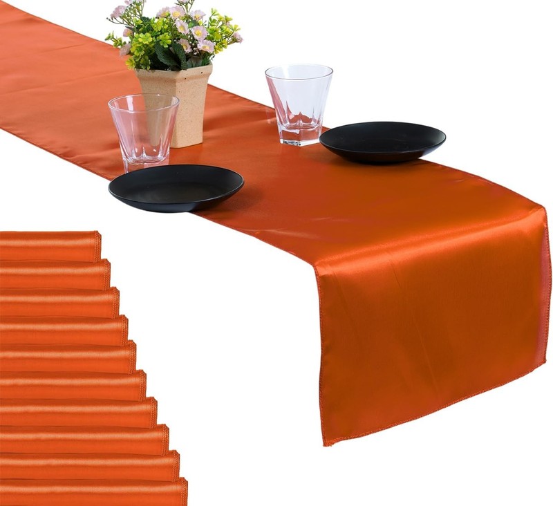12x108 Inch Silk Table Runner - Brunt Orange gallery
