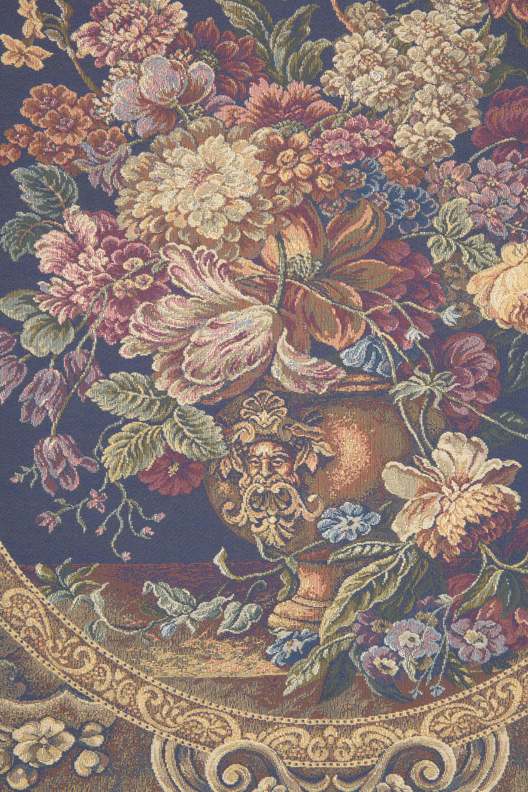 Floral design Composition in Vase DarkBlue Italian Tapestry decoration Design gallery